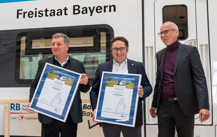 Impressionen der Präsentation von Bayerns erstem Wasserstoffzug Mireo Plus H.