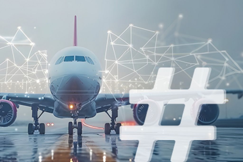 Ein Flugzeug steht auf einem Rollfeld