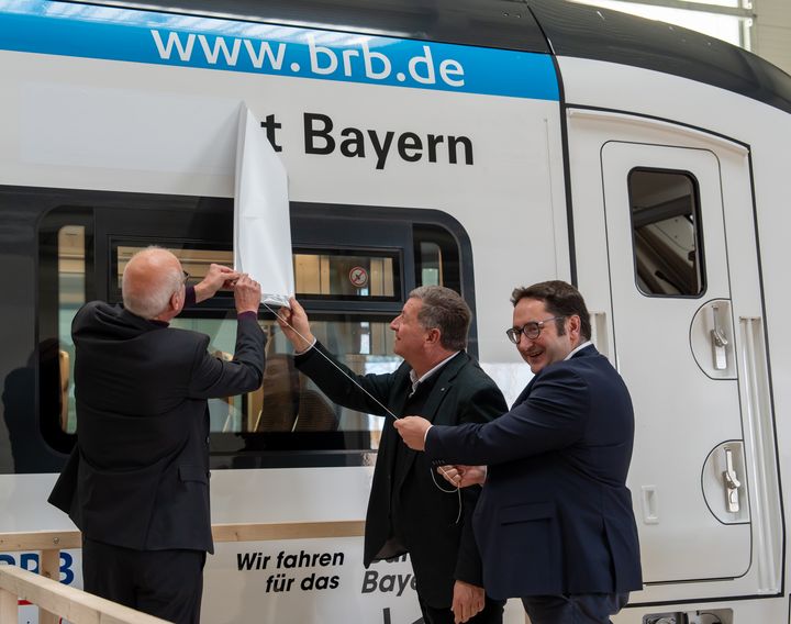 Impressionen der Präsentation von Bayerns erstem Wasserstoffzug Mireo Plus H.