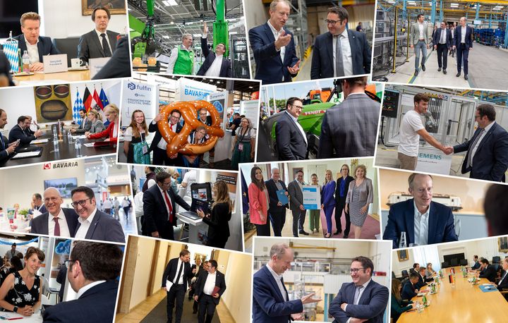 Impressionen der Arbeit von Bayerns Wirtschaftsstaatssekretär Tobias Gotthardt im April, Mai und Juni 2024.